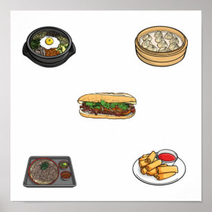 Asian food collection poster