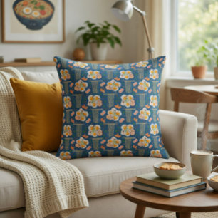 Asian Food-Inspired Throw Pillow with Noodles