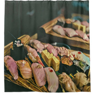 Asian food sushi lover shower curtain