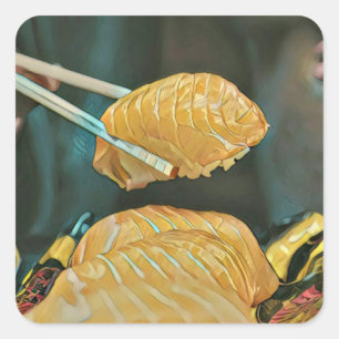 Asian food sushi lover square sticker
