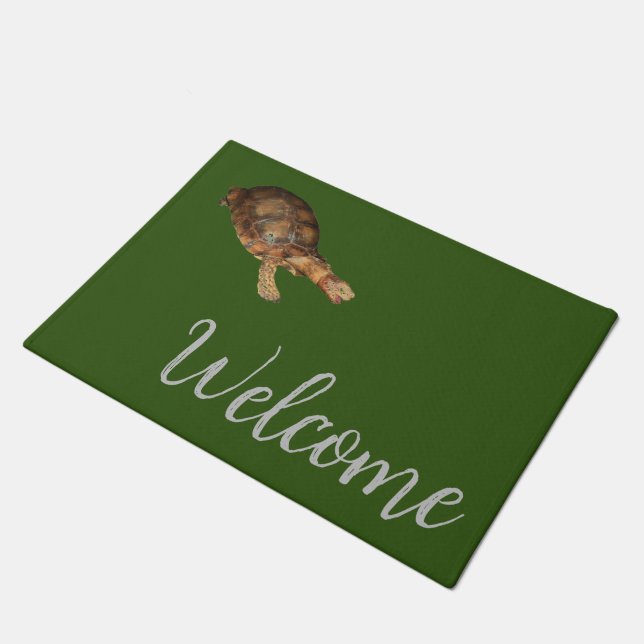 Asian  Forest Tortoise - Welcome no2 Doormat (Angled)
