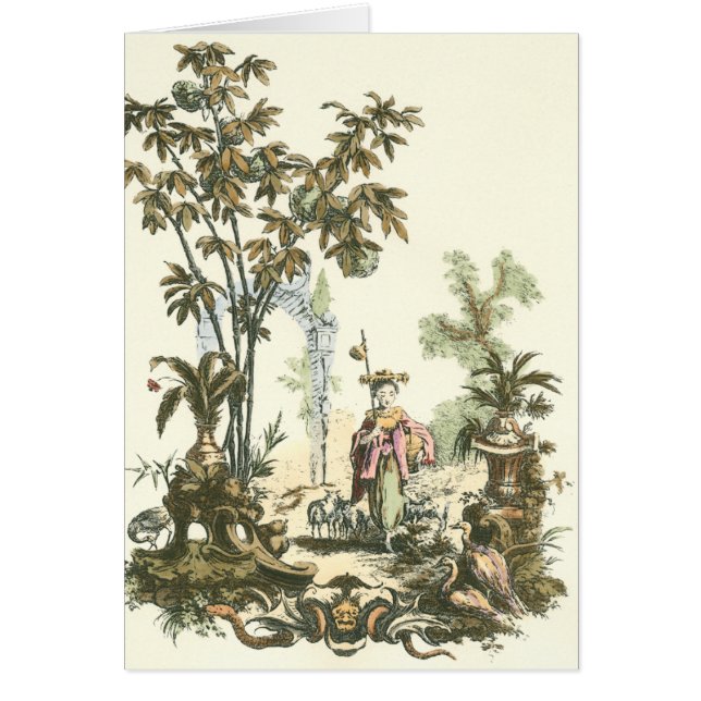 Asian Garden with Woman and Animals (Front)
