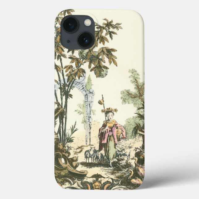 Asian Garden with Woman and Animals Case-Mate iPhone Case (Back)