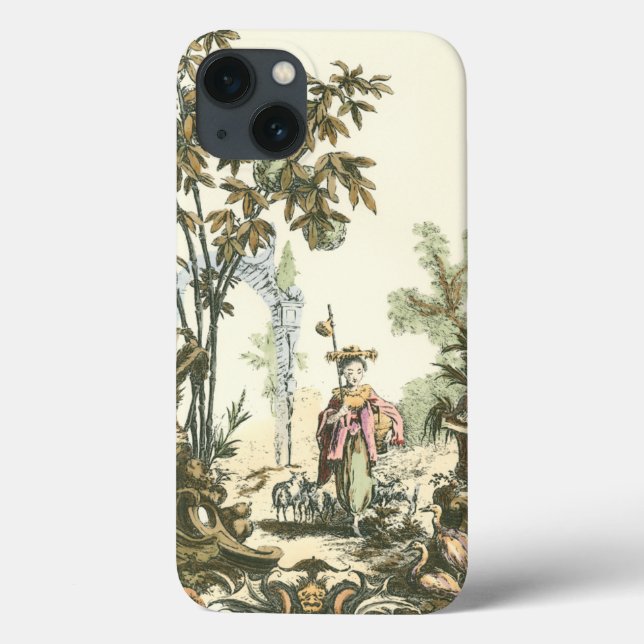 Asian Garden with Woman and Animals Case-Mate iPhone Case (Back)