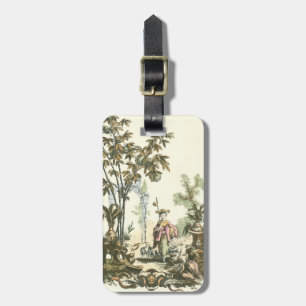 Asian Garden with Woman and Animals Luggage Tag