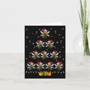 Asian Giant Hornet Santa Hat Xmas Lights Christmas Card