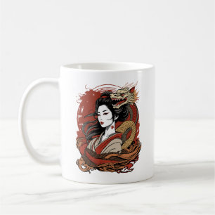 Asian Girl   Chinese Dragon Coffee Mug