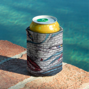 Asian Girl Graffiti Can Cooler