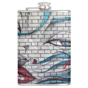 Asian Girl Graffiti Hip Flask