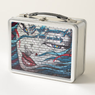 Asian Girl Graffiti Metal Lunch Box