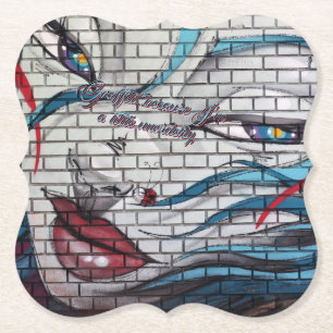 Asian Girl Graffiti  Paper Coaster