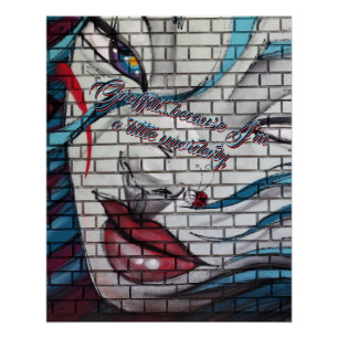 Asian Girl Graffiti  Poster