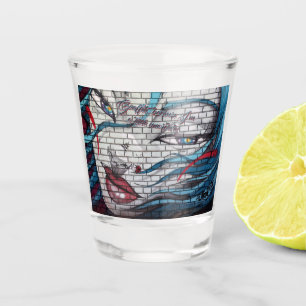 Asian Girl Graffiti Shot Glass