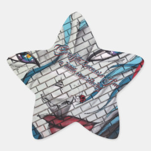 Asian Girl Graffiti  Star Sticker