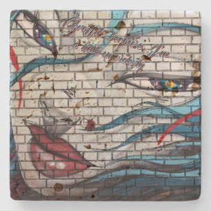 Asian Girl Graffiti  Stone Coaster