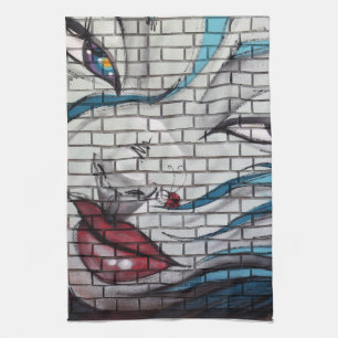 Asian Girl Graffiti Tea Towel