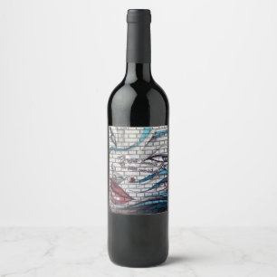 Asian Girl Graffiti Wine Label