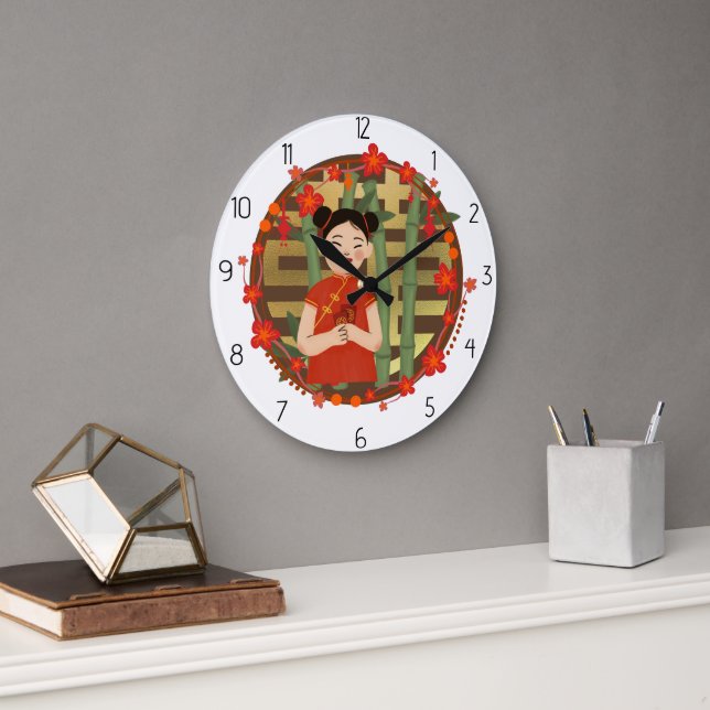 asian girl large clock (Office)