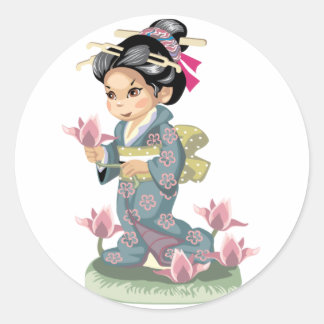 Asian Girl Sticker