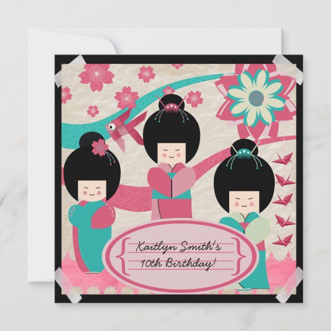 Asian Girls Birthday Invitation (Front)