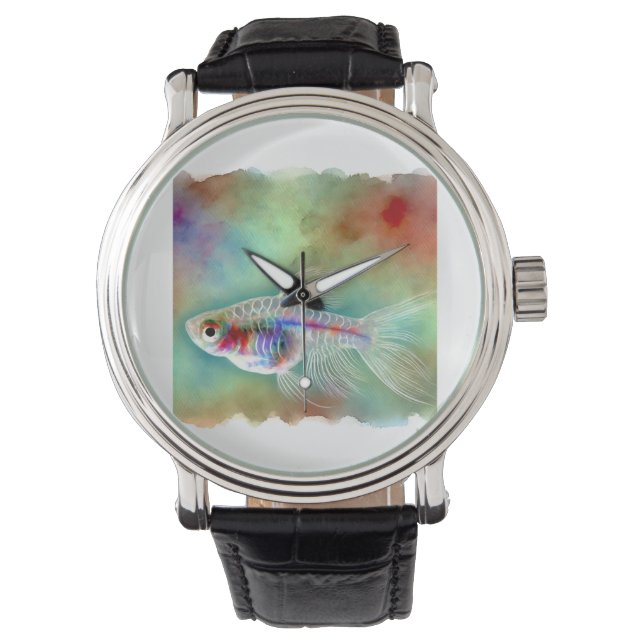 Asian Glassfish 230824AREF111 - Watercolor Watch (Front)