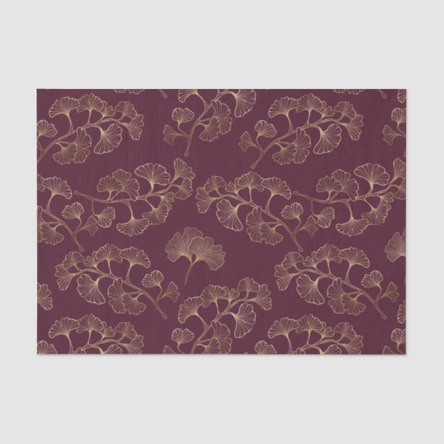 Asian Gold Botanical Pattern Tissue Paper (Front)