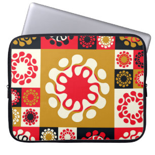 Asian Gold Red Mosaic, Ethnic Style. Laptop Sleeve
