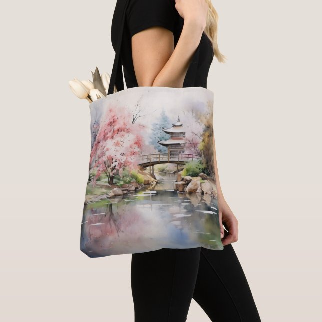 Asian Graden Spring Tote Bag (Close Up)