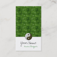 Asian Green Design Ying/Yang Business Cards