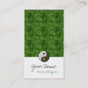 Asian Green Design Ying/Yang Business Cards