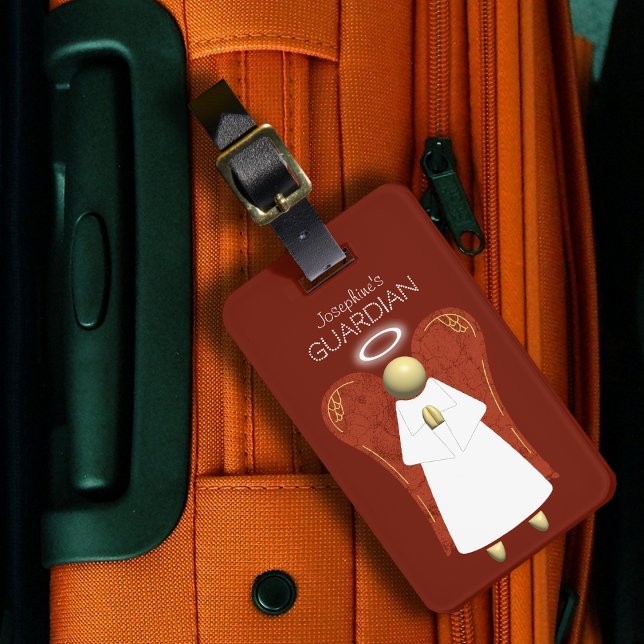 Asian Guardian Angel, Red (double-sided)  Luggage Tag (Asian Guardian Angel)