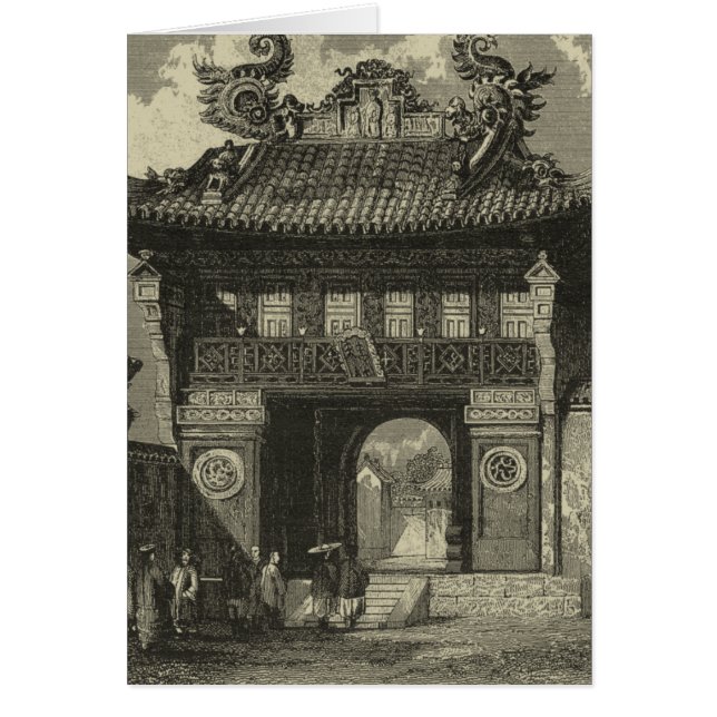 Asian Imperial Temple in Black & White (Front)