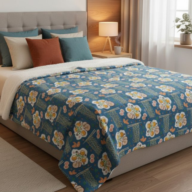 Asian-Inspired Fleece Blanket with Noodles (Creator Uploaded)