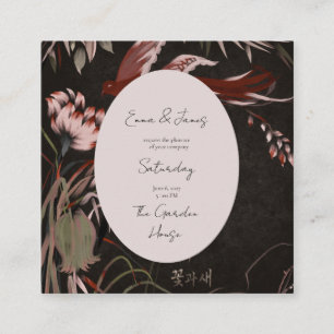 Asian inspired Phoenix botanicals  Enclosure Card