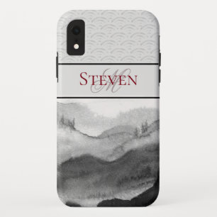 Asian Inspired Watercolor Scene Personalised iPhone XR Case
