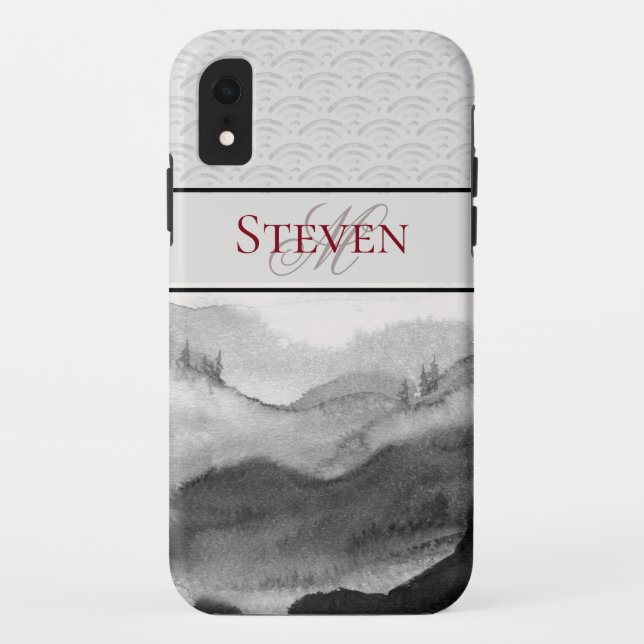 Asian Inspired Watercolor Scene Personalized Case-Mate iPhone Case (Back)