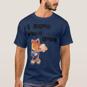 Asian Japanese Dishes Food Ramen Noodles Cat Pets  T-Shirt