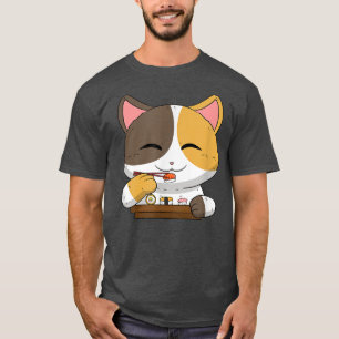 Asian Japanese Dishes Food Sushi Suhsi Cat Pets Ca T-Shirt
