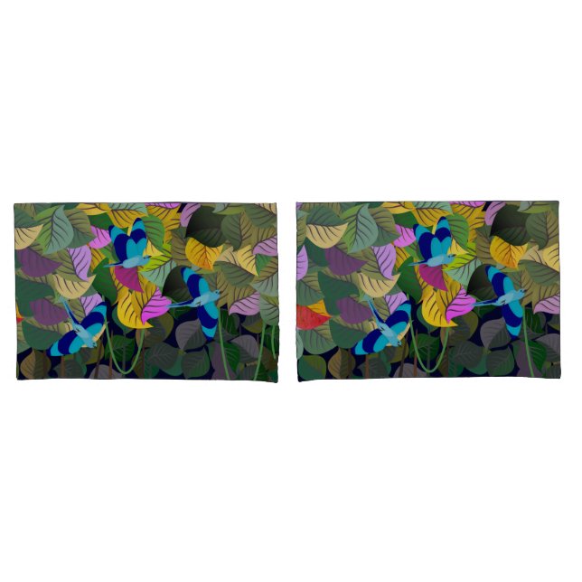 Asian Jungle Blue Indian Rollers Pillowcase (Front-Set)