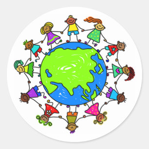 Asian Kids Classic Round Sticker