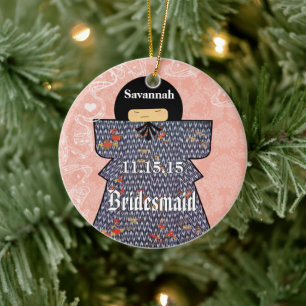 Asian Kimono Birdesmaid Gifts Pink Changes Ceramic Tree Decoration