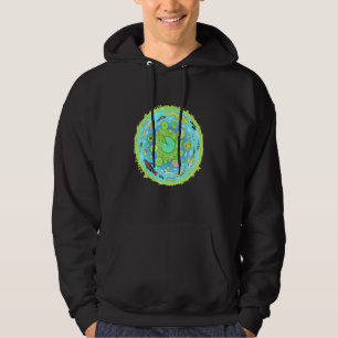 Asian Koi Blue Pond Goldfish Carp Freshwater Plant Hoodie