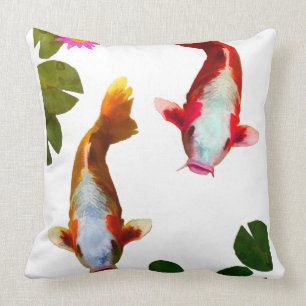 Asian Koi Fish Carp Fantasy Eastern Cushion