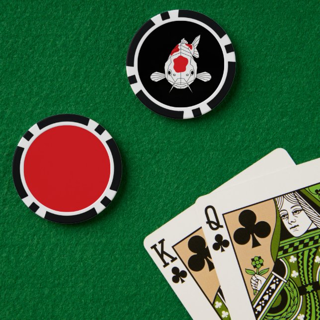 Asian Koi Geometric Art Poker Chips (Poker Table (Double))