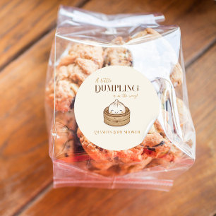 Asian Little Dumpling Kawaii Baby Shower Classic Round Sticker