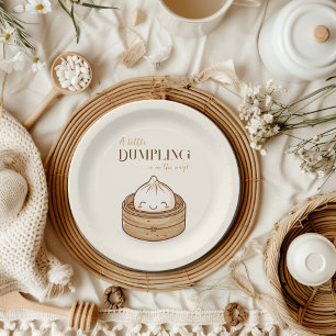 Asian Little Dumpling Kawaii Baby Shower Paper Plate