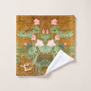 Asian Lotus Flower Lilypad Water Garden Bath Towel