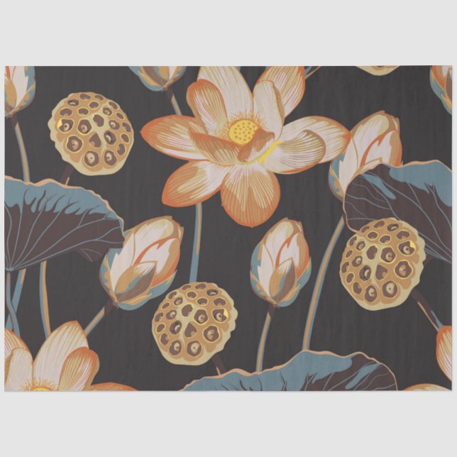  Asian lotus flower.  Tissue Paper (Front)