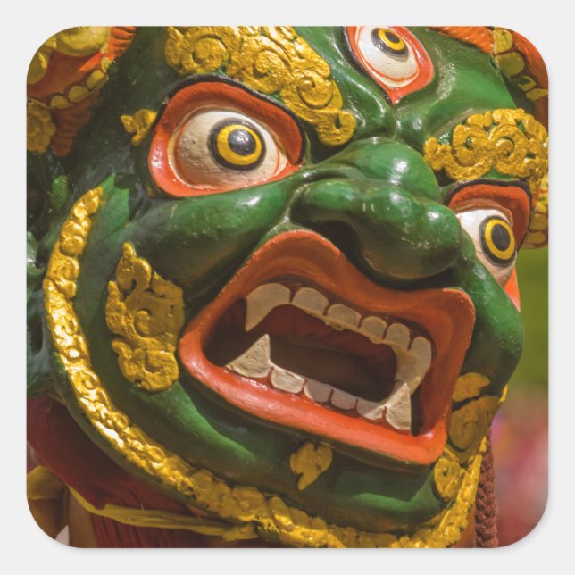 Asian Masked Dancer Square Sticker (Front)