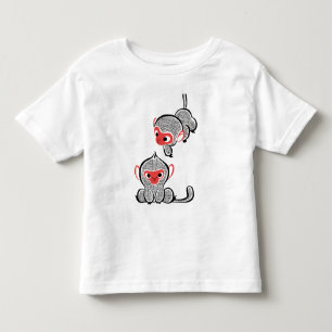 Asian Monkey Duo: Sitting and Climbing Toddler T-Shirt